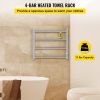 VEVOR Heated Towel Rack, 4 Bars Design, Polished Stainless Steel Electric Towel Warmer with Built-in Timer, Wall-Mounted for Bathroom, Plug-in/Hardwir