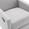 Modern Upholstered Rocker Nursery Chair Plush Seating Glider Swivel Recliner Chair, Gray