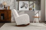 High Back Rocking Chair Nursery Chair .Comfortable Rocker Fabric Padded Seat .Modern High Back Armchair