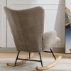 Modern Patchwork Accent Chair with Solid Wood Armrest and Feet, Mid-Century Modern Accent Sofa, Fabric Sofa Chair for Living Room Bedroom Studio, Comf