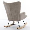 Modern Patchwork Accent Chair with Solid Wood Armrest and Feet, Mid-Century Modern Accent Sofa, Fabric Sofa Chair for Living Room Bedroom Studio, Comf