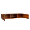 Walnut TV Stand for 70 Inch TV Stands, Media Console Entertainment Center Television Table, 2 Storage Cabinet with Open Shelves for Living Room Bedroo