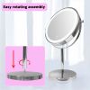 3 Colors Dimmable LED Lighting, 1X/10X Double Sided Magnifying Cosmetic Mirror with Touch Control and T-C Port, 360¬∞Rotation Rechargeable Vanity Mirr