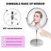 3 Colors Dimmable LED Lighting, 1X/10X Double Sided Magnifying Cosmetic Mirror with Touch Control and T-C Port, 360¬∞Rotation Rechargeable Vanity Mirr