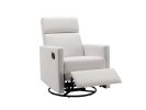 Modern Upholstered Rocker Nursery Chair Plush Seating Glider Swivel Recliner Chair, Beige