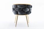 Luxury modern simple leisure velvet single sofa chair bedroom lazy person household dresser stool manicure table back chair black