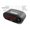 SHARP Digital Alarm Clock, 2 AMP USB FAST Charge Port, Black and Gunmetal with Red LED Display