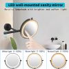 8 Inch 3 Colors LED Lighted, Wall Mounted Makeup Mirror, Double Sided 1X /10X HD Magnifying, 360¬∞ Swivel with Extension Arm, Bathroom Vanity Mirror(B