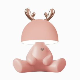 Bluetooth Speaker Rechargeable LED Eye Protection Desk Lamp (Option: Pink-Deer-Without Bluetooth)