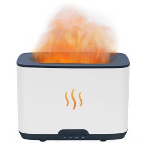 Simulated Flame Aromatherapy Machine Home Office Desktop Humidifier (Option: H6 White)