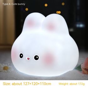 Pig Rabbit Kitten Duck Vinyl Creative Small Night Lamp (Option: Lovely Bunny)