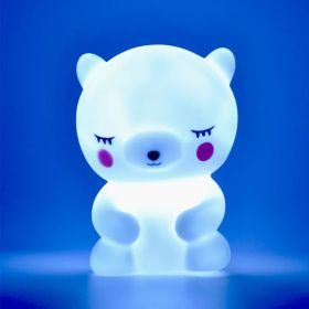 Luminous Toys, Children's Room LED Lights, Bedside Lamp Decorations, Enamel New Creative Gifts (Option: Little Bear White)