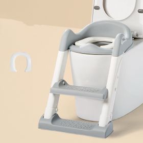 Stair-type Male And Female Baby Ladder Folding Rack Ring Cushion Child Toilet (Option: Milk white cushion)