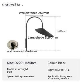 Nordic Minimalism Bedroom Bedside Wall Lamp Danish Designer Creative Personality Wireless Rotatable Aisle Study Lamp (Option: Black Small Power On)