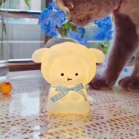 Cartoon Luminous Night Market Stall Led Small Night Lamp Christmas Gift (Option: Big Sheep White Blue Ribbon)