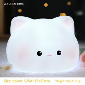 Pig Rabbit Kitten Duck Vinyl Creative Small Night Lamp (Option: Cute Little Meow)