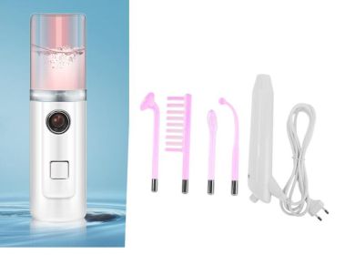 High Frequency Facial Machine Electrode Wand Glass Tube Electrotherapy (Option: Pink set-Purple US)