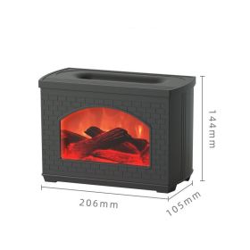 Simulated Flame Light Effect Humidifier For Home Use (Option: Black-USB)