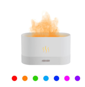 Aroma Diffuser With Flame Light Mist Humidifier Aromatherapy Diffuser With Waterless Auto-Off Protection For Spa Home Yoga Office (Option: White-1PC-No)