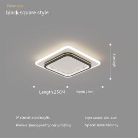 Modern Led Ceiling Light Cloakroom Bedroom Aisle (Option: Square Black-Light Changing)