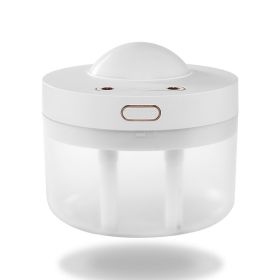 Projection Humidifier Portable Rechargeable Rotating Projection Night Light Bedroom Moisturizing Double Spray Double Fog (Color: White)