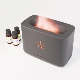 New Flame Aromatherapy Humidifier Household Desktop Large Capacity Home Decor (Option: Grey-USB)