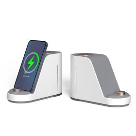 Wireless Charging Humidifier Bedroom Office Desktop (Option: White grey Chinese-USB)