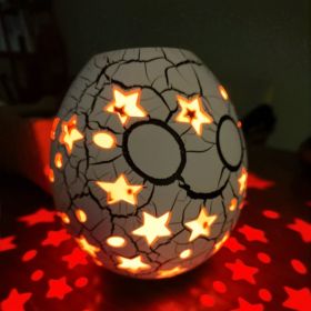 Cracked Led Goose Egg Lamp Charging Rgb Tumbler (Option: USB Charging Three Colors-Star bicolor)