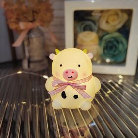 Cartoon Luminous Night Market Stall Led Small Night Lamp Christmas Gift (Option: Cow Pink)