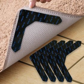 4/8pcs High Quality Non-slip Anti-drill Carpet Stickers Suitable For Living Room Dining Room Bathroom Rugs, Prevent Rugs From Moving And Rolling Edges (Quantity: 4 Pcs)