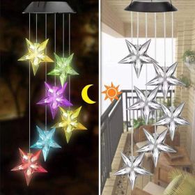 LED Colorful Solar Power Wind Chime Crystal Hummingbird Butterfly Waterproof Outdoor Windchime Solar Light for Garden outdoor (Emitting Color: 4, Ships From: China)