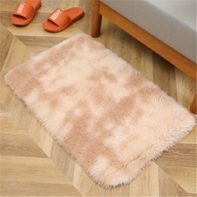 1pc, High Pile Tie-Dyed Shaggy Rug for Living Room and Bedroom - Fire Retardant, Machine Washable, Anti-Skid, Faux Fur, Plush Carpet - Perfect for Nur (Color: Tie-dye Beige, size: 15.75*23.62inch)