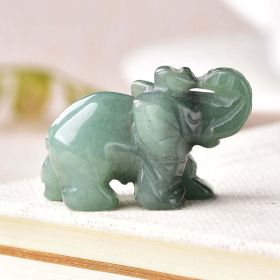 1PC Natural Crystal Amethyst Elephant Obsidian Animals Stone (Color: Aventurine, size: 1.5inch)