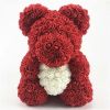 25cm Rose Bear Girlfriend Anniversary Christmas Valentine Day Gift Birthday Present For Wedding Party Artificial Flowers