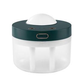 Projection Humidifier Portable Rechargeable Rotating Projection Night Light Bedroom Moisturizing Double Spray Double Fog (Color: Green)