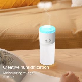 Indoor Air Humidifier Car Spit Circle Jellyfish Spray Bedroom Seven-color Night Light Creative Gift Aroma Diffuser (Option: White-USB)