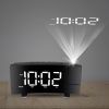 Projection Alarm Clock with Radio Function 7.7In Curved-Screen LED Digital Alarm Clock w/ Dual Alarms 4 Dimmer 12/24 Hour