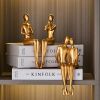 Abstract Golden Sculpture &amp; Figurines for Interior Resin Figure Statue Modern Home Decor Desk Accessories Nordic Room Decoration