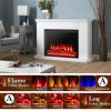 34/37 Inch Electric Fireplace Recessed with Adjustable Flames