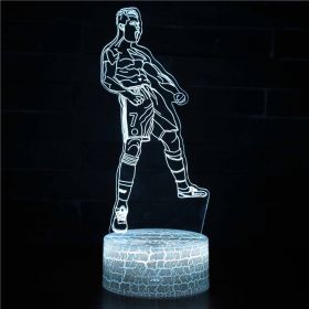 Led Small Night Lamp Football Player Colorful Touch Ambience Light (Option: Crack Base Colorful Touch-ZB 426)