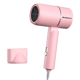 Portable Folding Low Power Cold And Hot Blue ABS Hair Dryer (Option: Pink-Folded)