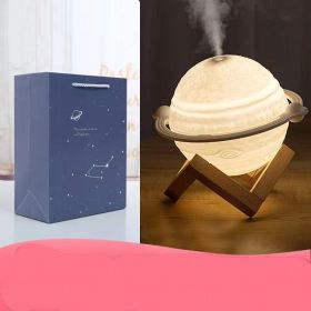 Planet Humidifier Home Mute Fog Volume (Option: Gift bag Wood-USB)