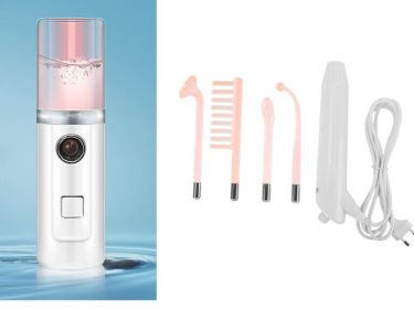 High Frequency Facial Machine Electrode Wand Glass Tube Electrotherapy (Option: Pink set-Pink US)