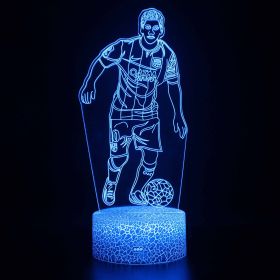 Led Small Night Lamp Football Player Colorful Touch Ambience Light (Option: Crack Base Touch Timing-ZB 1183)