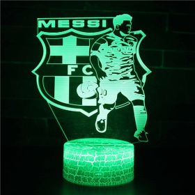 Led Small Night Lamp Football Player Colorful Touch Ambience Light (Option: White Base Touch Timing-ZB 420)