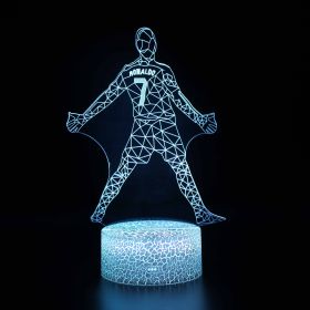 Led Small Night Lamp Football Player Colorful Touch Ambience Light (Option: Crack Base Touch Timing-ZB 821)