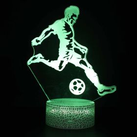 Led Small Night Lamp Football Player Colorful Touch Ambience Light (Option: Crack Base Touch Timing-ZB 934)